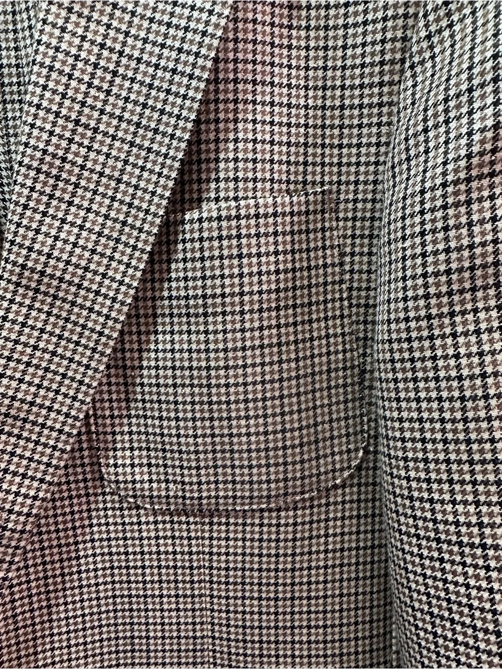 Men's Houndstooth Blazer in Beige and Black (36S)